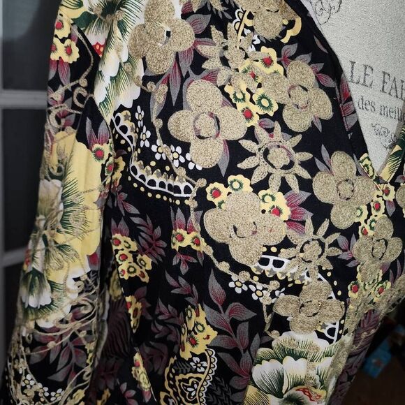 Almatrichi Madrid Spain Womens Black Floral Embroidered Dress 40 8 - Picture 3 of 5